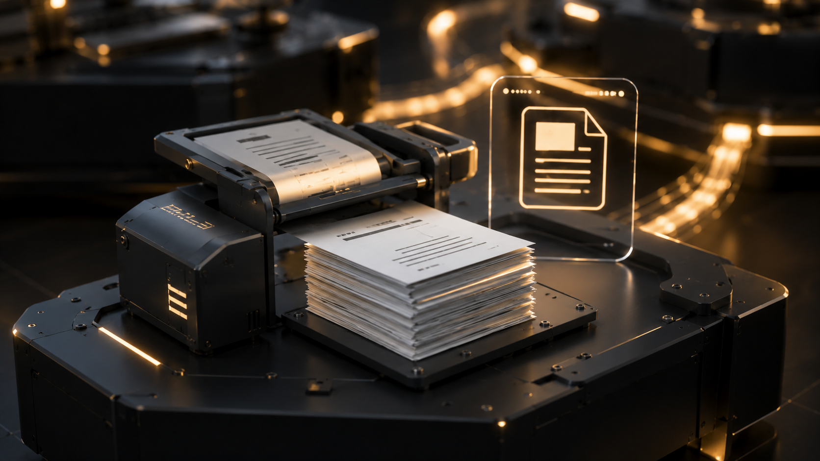 Physical documents entering the processing module.